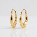 RCJ - 14k Yellow Gold Graduated Oval Hoop Earrings - One Size - Gold - View 3
