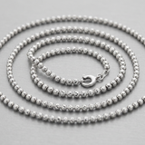 14k White Gold Diamond-Cut Bead Chain 1.mm — 16 / Silver — view 2