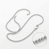 14k White Gold Diamond-Cut Bead Chain 1.mm — 16 / Silver — view 3