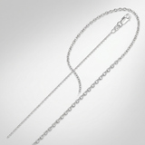 14k White Gold Round Cable Link Chain 1.2mm — 16 / Silver — view 3