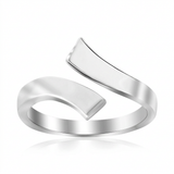 RCJ - Sterling Silver Rhodium Plated Overlap Style Polished Toe Ring - One Size - Silver - View 3
