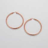 RCJ - 14k Rose Gold Polished Hoop Earring (25 mm) - One Size - Pink - View 3