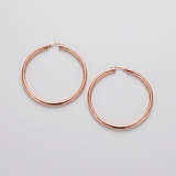 RCJ - 14k Rose Gold Polished Hoop Earring (25 mm) - One Size - Pink - View 2