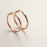 RCJ - 14k Rose Gold Polished Hoop Earring (25 mm) - One Size - Pink - View 4