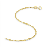 RCJ - 14k Yellow Gold Singapore Anklet 1.5mm - 10 - Gold - View 2