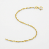 RCJ - 14k Yellow Gold Singapore Anklet 1.5mm - 10 - Gold - View 3