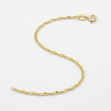RCJ - 14k Yellow Gold Singapore Anklet 1.5mm - 10 - Gold - View 4