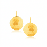 RCJ - 14k Yellow Gold Hammered Texture Disc Drop Earrings Medium - One Size - Gold - View 2
