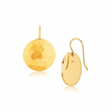 RCJ - 14k Yellow Gold Hammered Texture Disc Drop Earrings Medium - One Size - Gold - View 3
