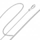 Sterling Silver Rhodium Plated Bead Chain 1.2mm — 16 / Silver — view 3