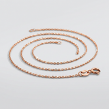 RCJ - 14k Pink Gold Diamond Cut Cable Link Chain 0.8mm - 18 - Pink - View 3