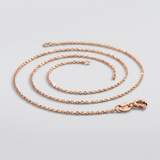 RCJ - 14k Pink Gold Diamond Cut Cable Link Chain 0.8mm - 18 - Pink - View 4