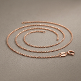 RCJ - 14k Pink Gold Diamond Cut Cable Link Chain 0.8mm - 18 - Pink - View 2