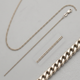 10k White Gold Gourmette Chain 1.5mm — 16 / Silver — view 3