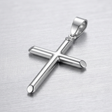 RCJ - 14k White Gold Slim Cross with Tapered Ends Pendant - One Size - Silver - View 2