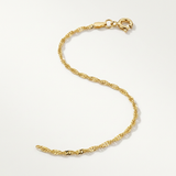 RCJ - 10k Yellow Gold Singapore Anklet 1.5mm - 10 - Gold - View 2