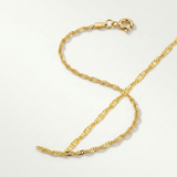 RCJ - 10k Yellow Gold Singapore Anklet 1.5mm - 10 - Gold - View 3