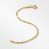 RCJ - 10k Yellow Gold Singapore Anklet 1.5mm - 10 - Gold - View 4