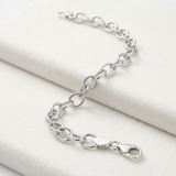 Sterling Silver Rhodium Plated Fancy Charm Bracelet — 7.25 / Silver — view 3