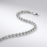 14k White Gold Diamond-Cut Bead Chain 1.2mm — 16 / Silver — view 3