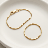 14k Yellow Gold Classic Box Chain .6mm — 16 / Gold — view 3