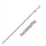 RCJ - 3.5mm 14k White Gold Braided Bracelet - Silver - View 2