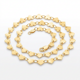 RCJ - 14k Yellow Gold 7 inch Mirrored Heart Chain Bracelet - Gold - View 4