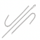 2.3mm Sterling Silver Rhodium Plated Cable Chain — 18 / Silver — view 2