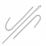 2.3mm Sterling Silver Rhodium Plated Cable Chain — 18 / Silver — view 3
