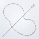 14k White Gold Singapore Chain 1.0mm — 16 / Silver — view 1