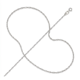 14k White Gold Singapore Chain 1.0mm — 16 / Silver — view 2