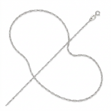 14k White Gold Singapore Chain 1.0mm — 16 / Silver — view 3
