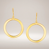 14k Yellow Gold Flat Open Tube Round Earrings — One Size / Gold — view 2