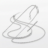 RCJ - 10k White Gold Adjustable Rope Chain 1.0mm - 22 - Silver - View 3