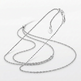 RCJ - 10k White Gold Adjustable Rope Chain 1.0mm - 22 - Silver - View 4