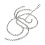2.3mm 10k White Gold Rolo Chain — 16 / Silver — view 3
