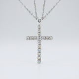 RCJ - Cross Pendant with Diamonds in Sterling Silver - 18 - Silver - View 2