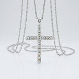 RCJ - Cross Pendant with Diamonds in Sterling Silver - 18 - Silver - View 3