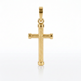 RCJ - 14k Yellow Gold Cross Pendant with Rounded Ends - One Size - Gold - View 4