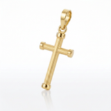 RCJ - 14k Yellow Gold Cross Pendant with Rounded Ends - One Size - Gold - View 3