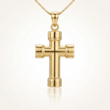 RCJ - 14k Yellow Gold Cross Pendant with Block Like Ends - One Size - Gold - View 2