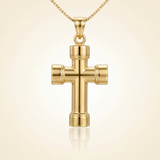 RCJ - 14k Yellow Gold Cross Pendant with Block Like Ends - One Size - Gold - View 4