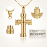 RCJ - 14k Yellow Gold Cross Pendant with Block Like Ends - One Size - Gold - View 3
