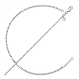 10k White Gold Classic Box Chain 0.8mm — 16 / Silver — view 2
