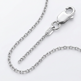 14k White Gold Diamond Cut Cable Link Chain 1.1 mm — 16 / Silver — view 2