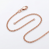 Diamond Cut Cable Link Chain in 14k Rose Gold (0.8 mm) — 16 / Pink — view 2