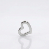RCJ - 14k White Gold Heart Pendant - 18 - Silver - View 4