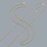 RCJ - 10k Yellow Gold Adjustable Cable Chain 0.9mm - 22 - Gold - View 2