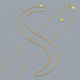 RCJ - 10k Yellow Gold Adjustable Cable Chain 0.9mm - 22 - Gold - View 3