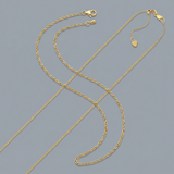 RCJ - 10k Yellow Gold Adjustable Cable Chain 0.9mm - 22 - Gold - View 4